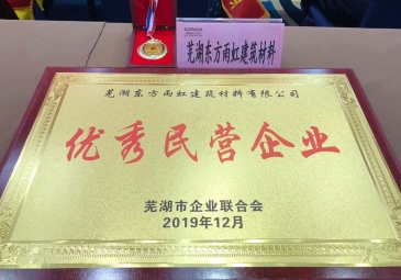 芜湖东方雨虹获2019年芜湖市优秀民营企业、芜湖市工业百强企业